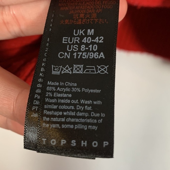Topshop Red Knit Pullover Sweater - Picture 7 of 7